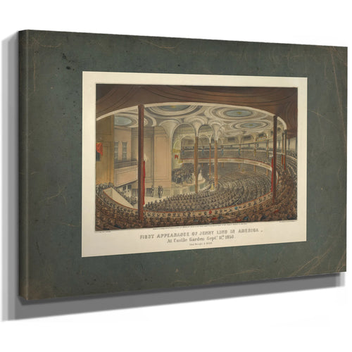 First Appearance of Jenny Lind in America at Castle Garden Septr 11th 185 T — Stretched Canvas Print | Bella Frye