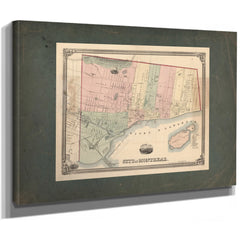 City of Montreal 1863 — Stretched Canvas Print | Bella Frye