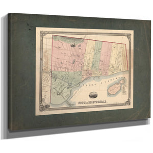 City of Montreal 1863 — Stretched Canvas Print | Bella Frye