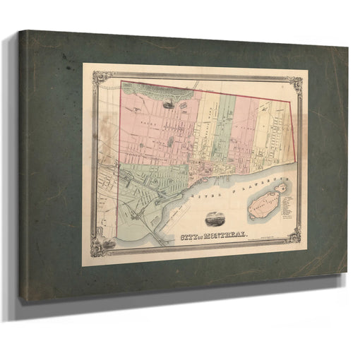 City of Montreal 1863 — Stretched Canvas Print | Bella Frye