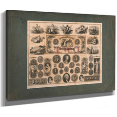 Durand Co Bank Note Engravers 1824 184 — Stretched Canvas Print | Bella Frye