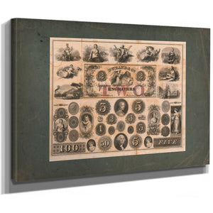 Durand Co Bank Note Engravers 1824 184 — Stretched Canvas Print | Bella Frye