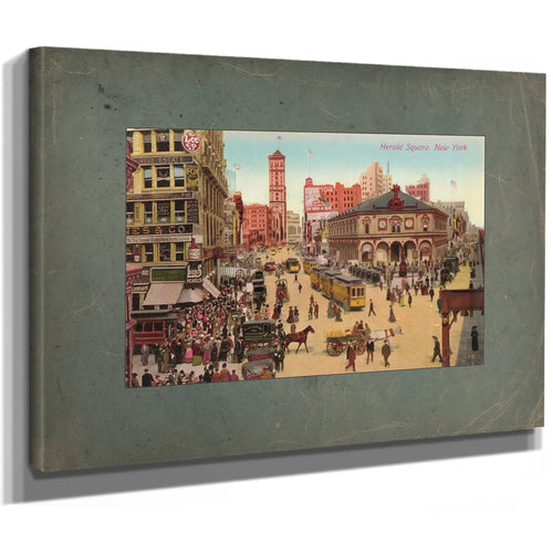 The Crossroads of Commerce Herald Squares Gilded Chaos — Stretched Canvas Print | Bella Frye