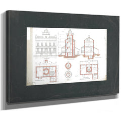 The Keepers Blueprint Blackistone Island Light Station — Stretched Canvas Print | Bella Frye