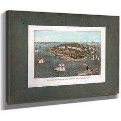 Fortress Monroe Old Point Comfort and Hygeia Hotel Va 1861 — Stretched Canvas Print | Bella Frye
