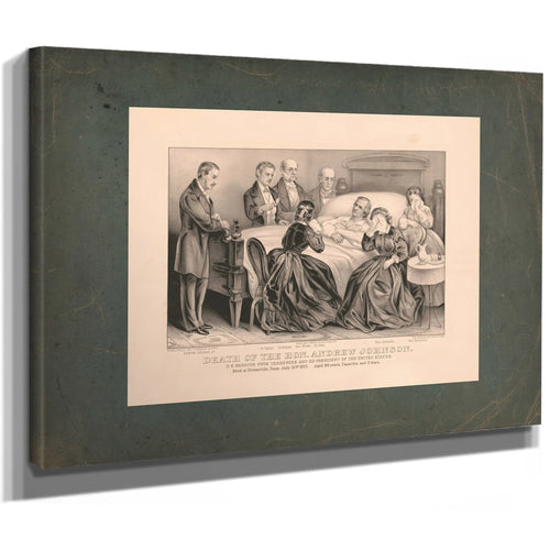 Death of the Hon Andrew Johnson Us Senator From Tennessee and Ex President O — Stretched Canvas Print | Bella Frye