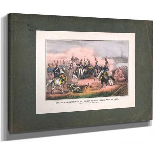 Braggs Battery_ Battle of Buena Vista Feb 23rd 1847 1847 — Stretched Canvas Print | Bella Frye