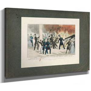 Awful Explosion of the Peace Maker on Board the Us Steam Frigate Princeton O — Stretched Canvas Print | Bella Frye