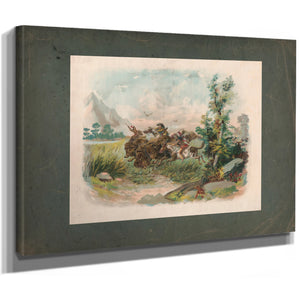 Buffalo Hunt in the Wild West 1897 — Stretched Canvas Print | Bella Frye