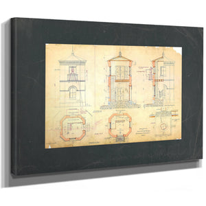 The Keepers Blueprint Baltimore Harbor Light Station Plans of 1885 — Stretched Canvas Print | Bella Frye