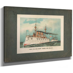 Armoured Steel Cruiser New York United States Navy 1893 — Stretched Canvas Print | Bella Frye