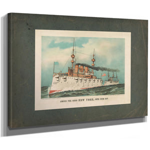 Armoured Steel Cruiser New York United States Navy 1893 — Stretched Canvas Print | Bella Frye