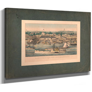 Birds Eye View of Sixth Street Wharf Washington Dc 1863 — Stretched Canvas Print | Bella Frye
