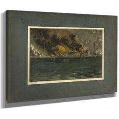 Bombardment of Fort Sumter Charleston Harbor_ 12th 13th of April 1861 1861 — Stretched Canvas Print | Bella Frye