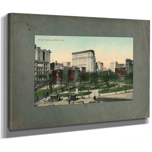 Union Square in Fading Light a Manhattan Memory Suspended in Time — Stretched Canvas Print | Bella Frye