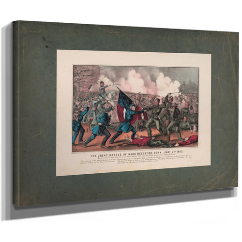 Great Battle of Murfreesboro Tenn Jan 2nd 1863 Between the Union Forces Unde — Stretched Canvas Print | Bella Frye