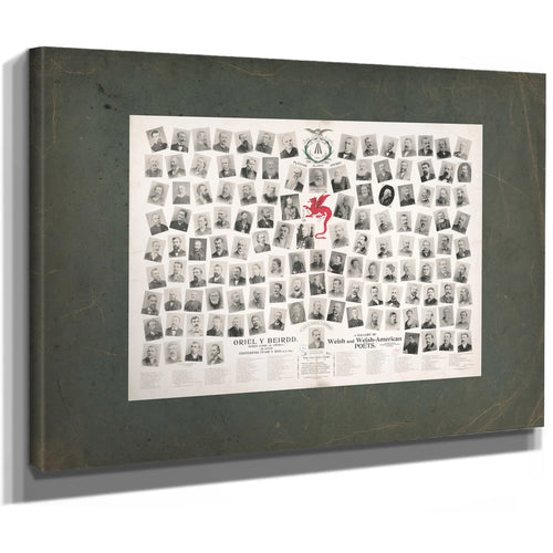 a Gallery of Welsh and Welsh American Poets 1893 — Stretched Canvas Print | Bella Frye