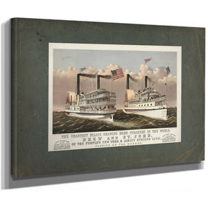 Grandest Palace Drawing Room Steamers in the World Drew and St John 1878 — Stretched Canvas Print | Bella Frye