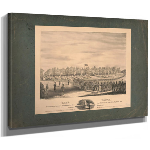 Camp Wayne Pennsylvania Volunteer Encampment on the Paoli Battle Ground Sept — Stretched Canvas Print | Bella Frye