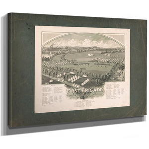 Encampment of First Brigade Maine Volunteer Militia 1885 — Stretched Canvas Print | Bella Frye