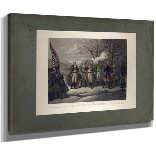 General Washington Standing With Johann De Kalb Baron Von Steuben Kazimierz — Stretched Canvas Print | Bella Frye
