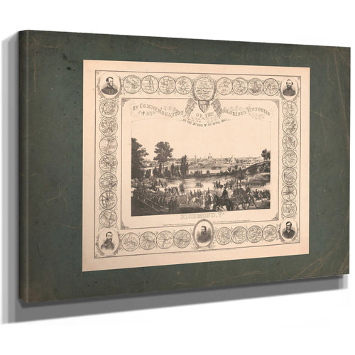 in Commemoration of the Glorious Victories of the 3rd and 9th of April 1865 — Stretched Canvas Print | Bella Frye