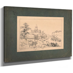 Jefferson City 1844 185 — Stretched Canvas Print | Bella Frye