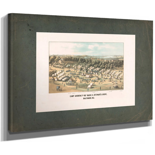 Camp Andrew 17th Rgt Mass V Stewarts Grove Baltimore Md 1861 — Stretched Canvas Print | Bella Frye