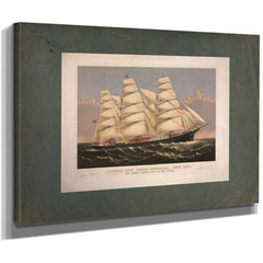 Clipper Ship Three Brothers 2972 Tons_ the Largest Sailing Ship in the World — Stretched Canvas Print | Bella Frye