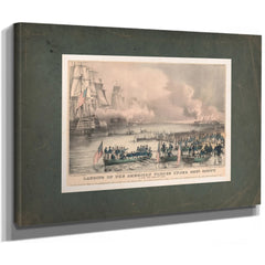 Landing of the American Forces Under Genl Scott at Vera Cruz March 9th 1847 — Stretched Canvas Print | Bella Frye