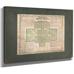 Constitution of the United States and a Plan of the Capitol at Washington 18 — Stretched Canvas Print | Bella Frye