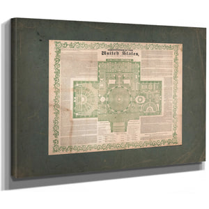 Constitution of the United States and a Plan of the Capitol at Washington 18 — Stretched Canvas Print | Bella Frye