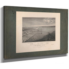 Birds Eye View of the Camp of the Army of Occupation Near Corpus Christi Tex — Stretched Canvas Print | Bella Frye