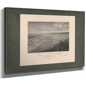 Birds Eye View of the Camp of the Army of Occupation Near Corpus Christi Tex — Stretched Canvas Print | Bella Frye