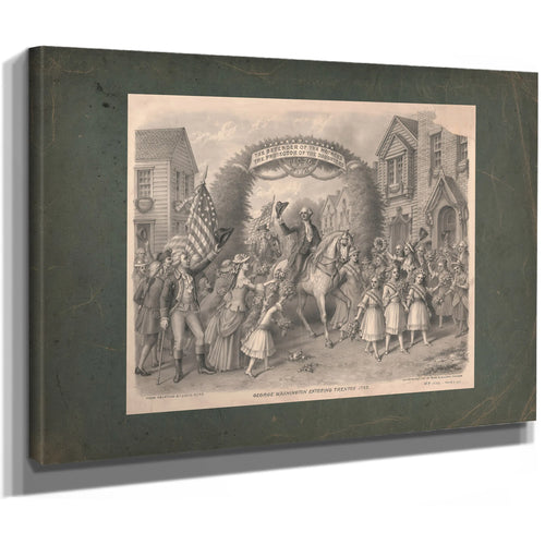George Washington Entering Trenton 1789 197 — Stretched Canvas Print | Bella Frye