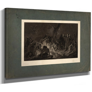 David Zeisberger Preaching to the Indians 1864 — Stretched Canvas Print | Bella Frye