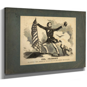 Col John C Fremont Planting the American on the Rocky Mountains 185 — Stretched Canvas Print | Bella Frye