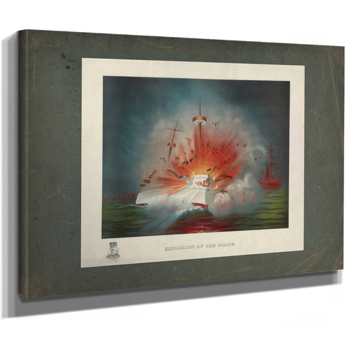 Explosion of the Maine 1898 — Stretched Canvas Print | Bella Frye