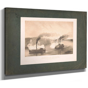 Battle of Shiloh the Gunboats Tylor Tyler and Lexington Supporting the Natio — Stretched Canvas Print | Bella Frye