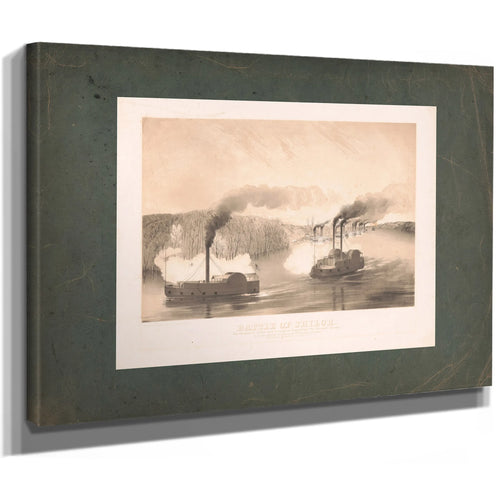 Battle of Shiloh the Gunboats Tylor Tyler and Lexington Supporting the Natio — Stretched Canvas Print | Bella Frye
