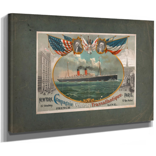 Compagnie Generale Transatlantique 19 — Stretched Canvas Print | Bella Frye