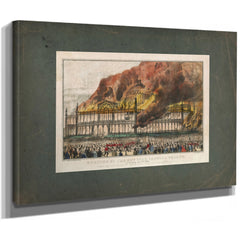 Burning of the New York Crystal Palace_ on Tuesday Oct 5th 1858 1858 — Stretched Canvas Print | Bella Frye