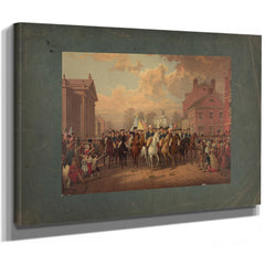 Evacuation Da and Washingtons Triumphal Entry in New York City Nov 25th 1783 1 — Stretched Canvas Print | Bella Frye