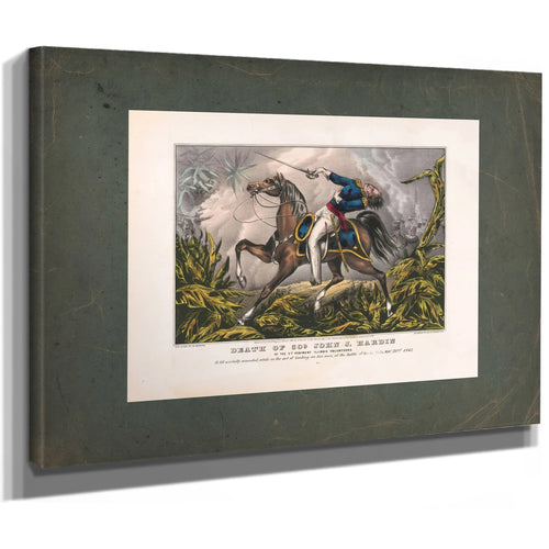Death of Colonel John J Hardin of the 1st Regiment Illinois Volunteers 1847 — Stretched Canvas Print | Bella Frye