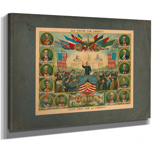 All United for Liberty! 1917 — Stretched Canvas Print | Bella Frye