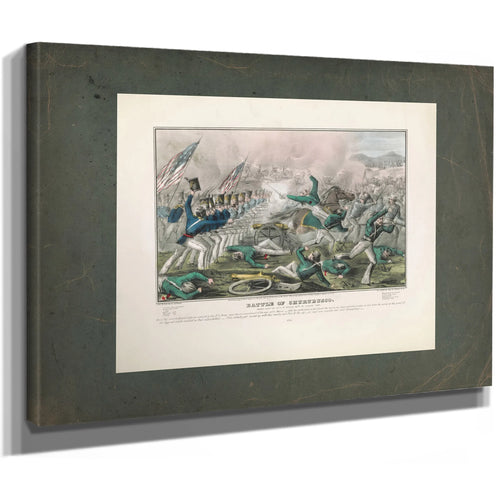 Battle of Churubuscofought Near the City of Mexico 2th of August 1847 1847 — Stretched Canvas Print | Bella Frye