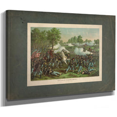 Battle of Wilsons Creekaug 1 1861union Gen Lyon Conf Gen Mcculloch 1893 — Stretched Canvas Print | Bella Frye