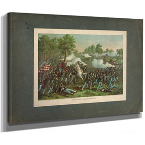 Battle of Wilsons Creekaug 1 1861union Gen Lyon Conf Gen Mcculloch 1893 — Stretched Canvas Print | Bella Frye