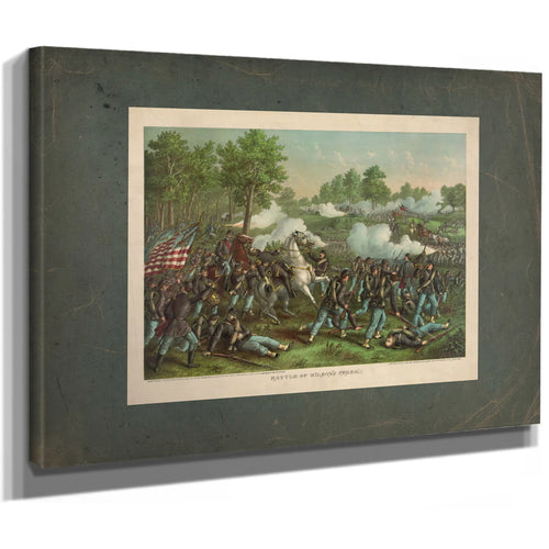 Battle of Wilsons Creekaug 1 1861union Gen Lyon Conf Gen Mcculloch 1893 — Stretched Canvas Print | Bella Frye