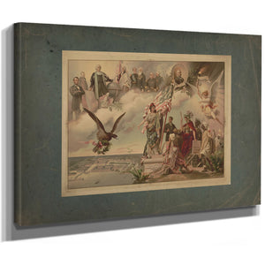 Depiction of Chicago Worlds Fair in Lower Left Allegorical Figures on the Ri — Stretched Canvas Print | Bella Frye